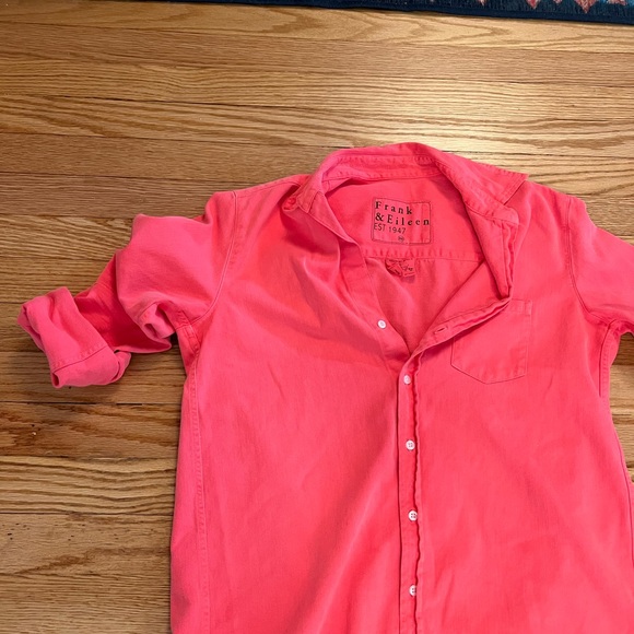 Frank & Eileen Mary Classic Shirtdress Famous Denim Neon Pink - Picture 3 of 12